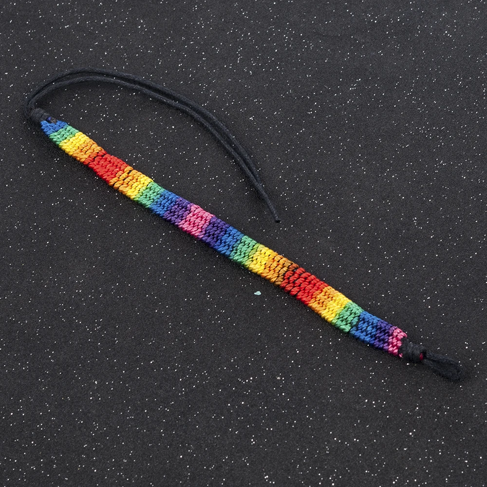 New Simple Power Gay Pride Rainbow Unisex Bracelet Jewellery Lesbian Bisexual Handmade Knot Trans Rope Chain for Men Women