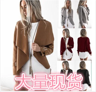 AliExpress осенне-зимняя одежда стиль Горячая Распродажа шерстяная куртка с отложным воротником