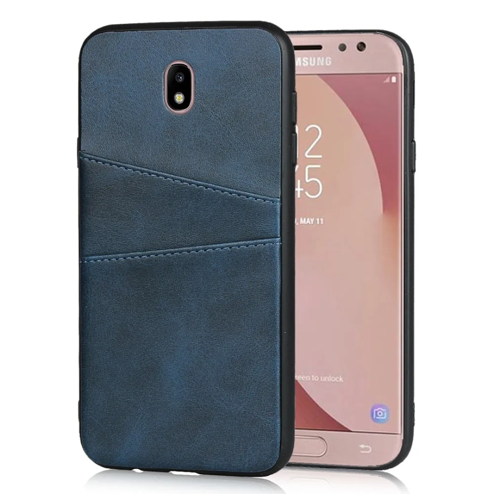 Чехол для мобильного телефона для Samsung Galaxy J3 кожаный силиконовый ударопрочный чехол с карманом для карт