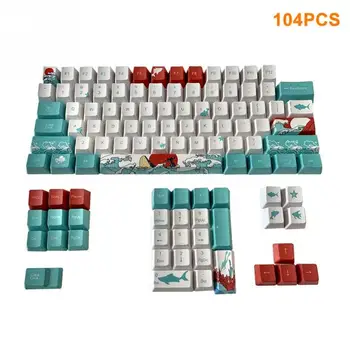 

104keys Dyed Keyboard Keycaps For Mechanical Keyboards Home Office Business Suspension Keycaps