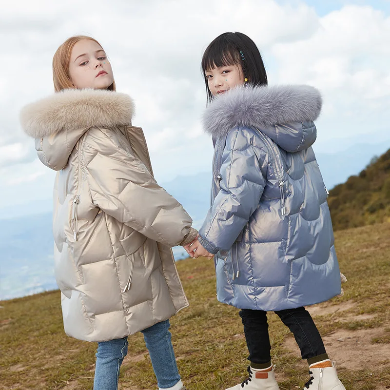 Kids Winter Coats Jacket for Girls Costume Thick Warm Hooded Cotton Outerwear 
