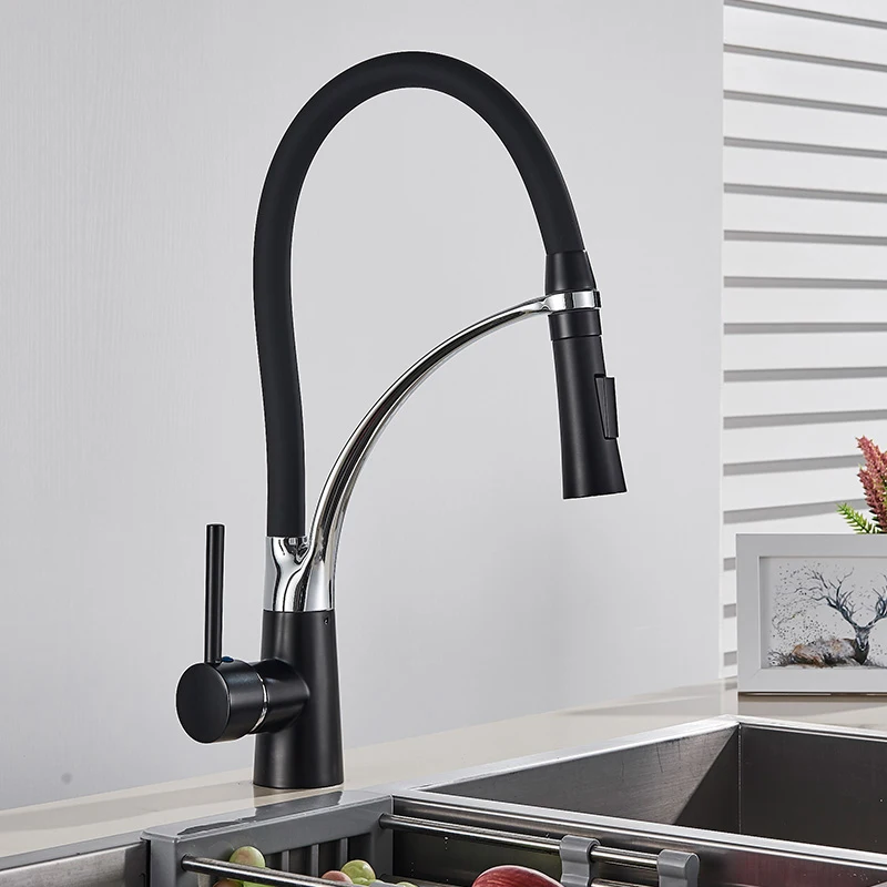 Grifo desplegable para fregadero de baño de cocina de 1/2 pulgada IPS negro  trenzado manguera de cabeza extraíble de 59 pulgadas o 59.1 in para grifos