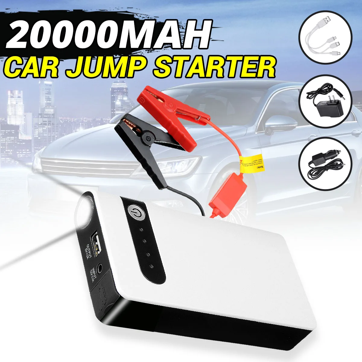 Портативное автомобильное пусковое устройство 20000 мАч 12 В Внешний аккумулятор со