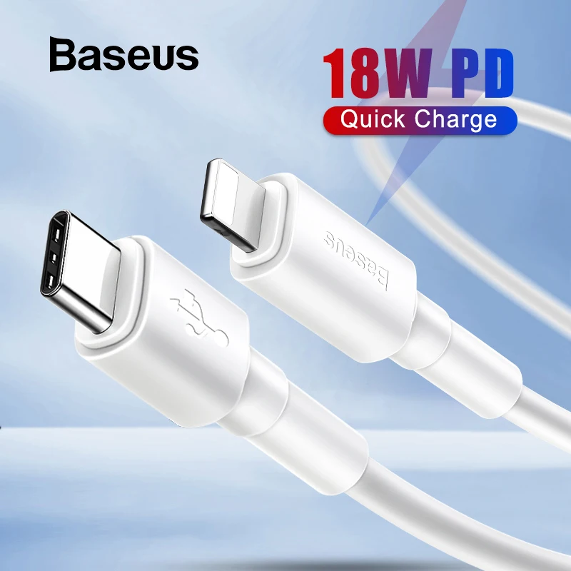 

Baseus USB C Cable 18W Fast Charging for iPhone 11 Pro Max Type C Cable for iPhone 8Plus X Xs Max Xr Type C Data Charger Wire