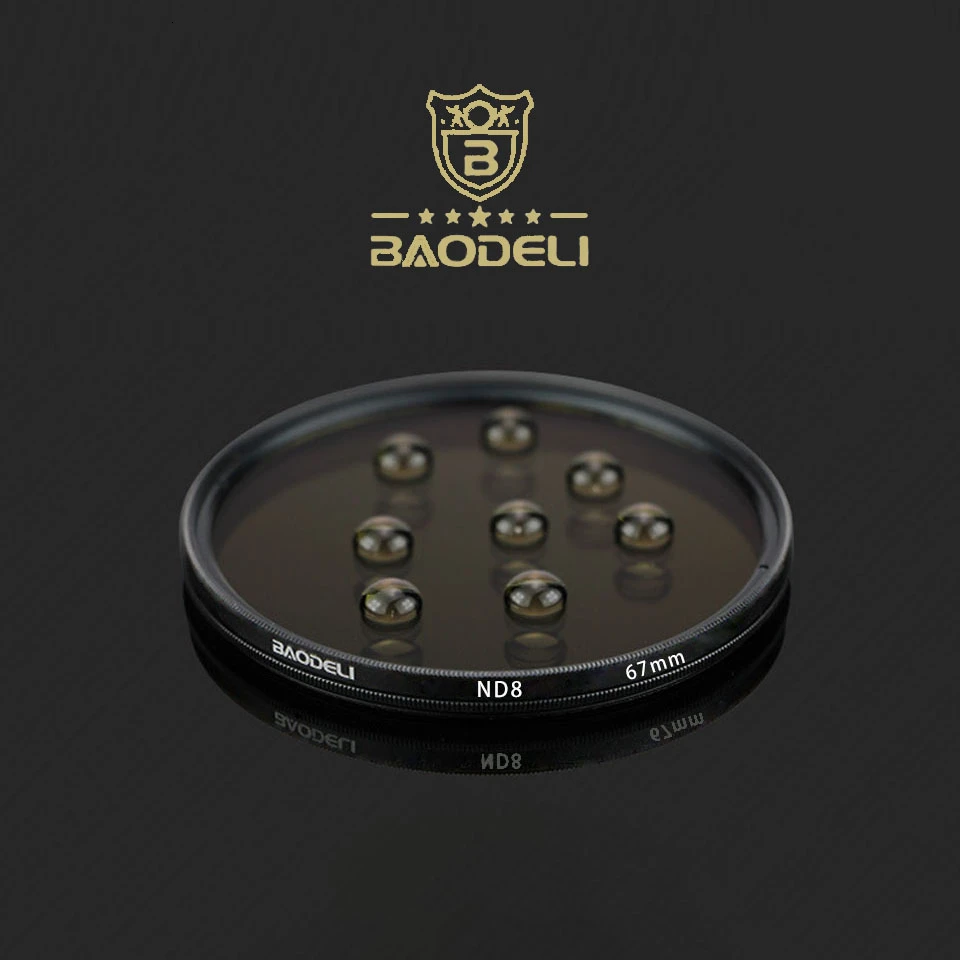 BAODELI фильтр для объектива Nd 2 4, 8 фильтр 49 52 55 58 62 67 72 77 82 мм для Камера Canon T6 M50 77d Nikon D3500 sony X3000 A6000 Запчасти
