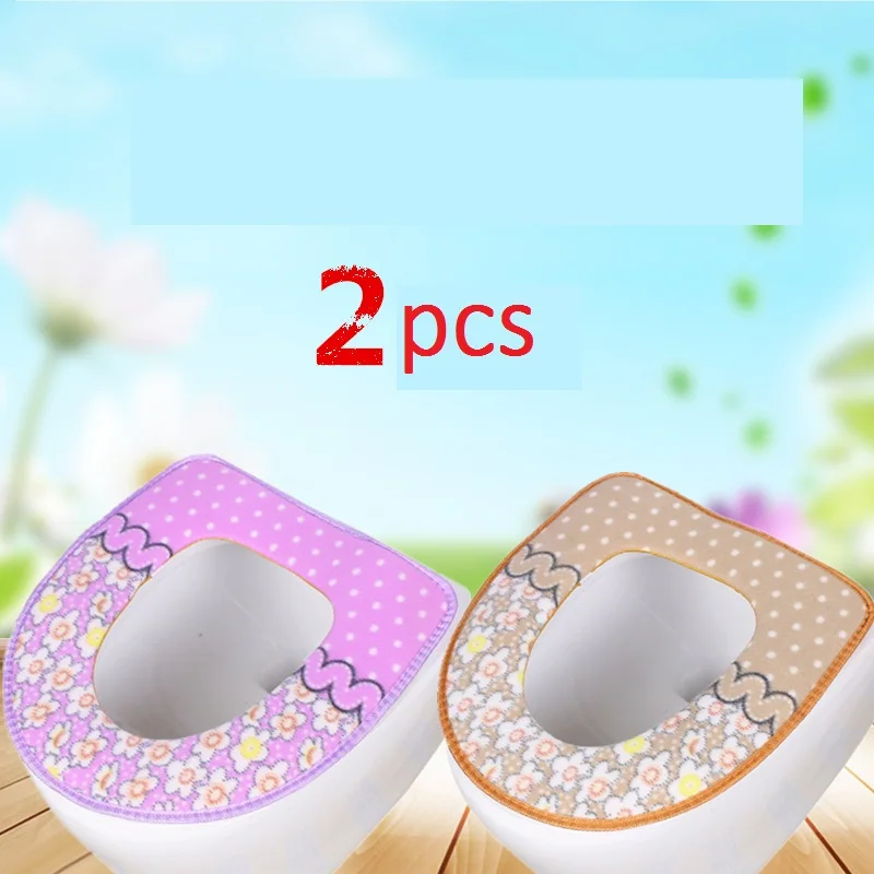 B purple brown 2pcs Радужные полосатые Чехлы для сиденья унитаза на молнии для туалета зимние теплые подушки Универсальный Размер удобный коврик для унитаза - Цвет: B purple brown 2pcs