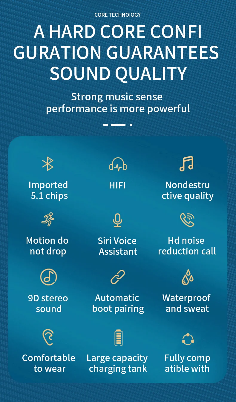 Bluetooth Headphone Wireless Headphones TWS Earbuds Free Shipping Headset Gamer 260mAh LED Screen for Xiaomi Huawei Earphones