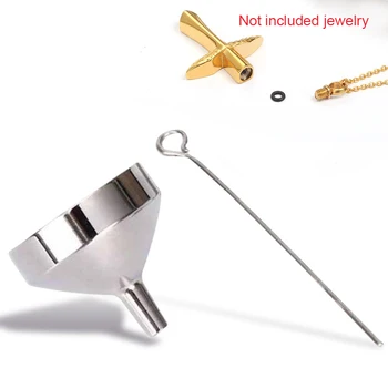

1 Set Stainless Steel Funnel Filler Kit Tool for Urn Cremation Jewelry Ashes Keepsake Mini Funnels with stick Jewelry Tools