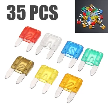 

35pcs/lot 5A 7.5A 10A 15A 20A 25A 30A Mixed Mini Blade Fuse for Auto Car Trucks Motorcycles Fuse