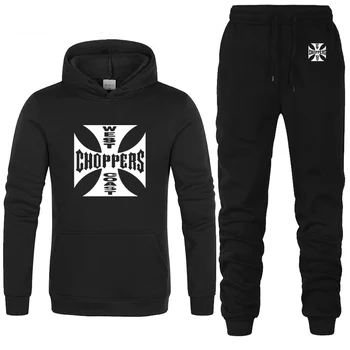 

West Coast Choppers Printed Hoodies Men Streetwear Fleece Hooded Hip Hop Harajuku unisex Sweatshirt Men Hoodies Pants Suit 2Pcs