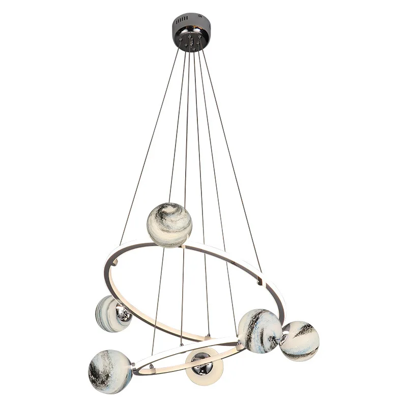 

Modern Nordic Individuality Creative Led Children's Toy House Planet Pendant Light Busines Toggery Acrylic Decorate Hanging Lamp