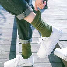 Новые забавные женские носки полосатые хлопковые носки женские ретро-носки для осени зимы толстые полосатые модные носки