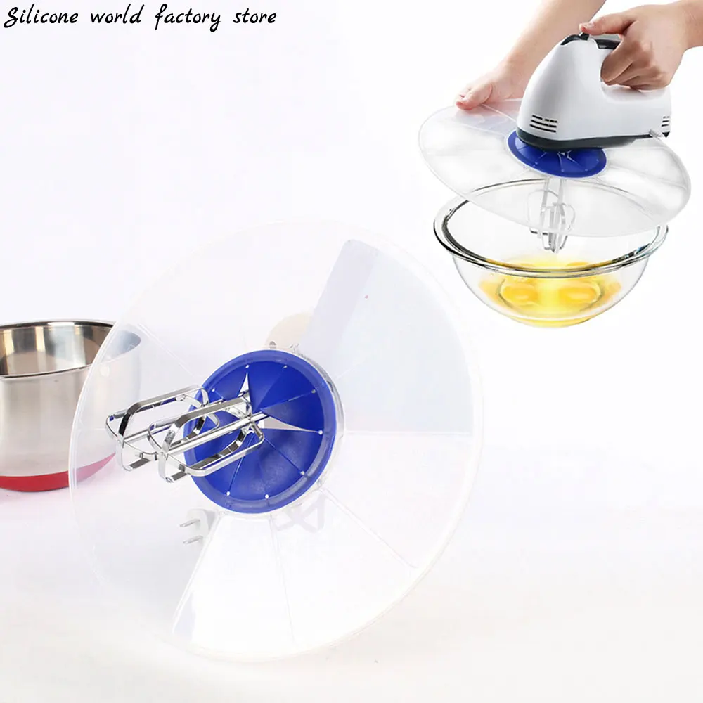 Description Picture 2 of itemSilicone world Egg Beater Bowl Cover Splash Waterproof Plastic Bowl Cover Egg Mixer Anti Splash Lid Kitchen Cooking Gadget