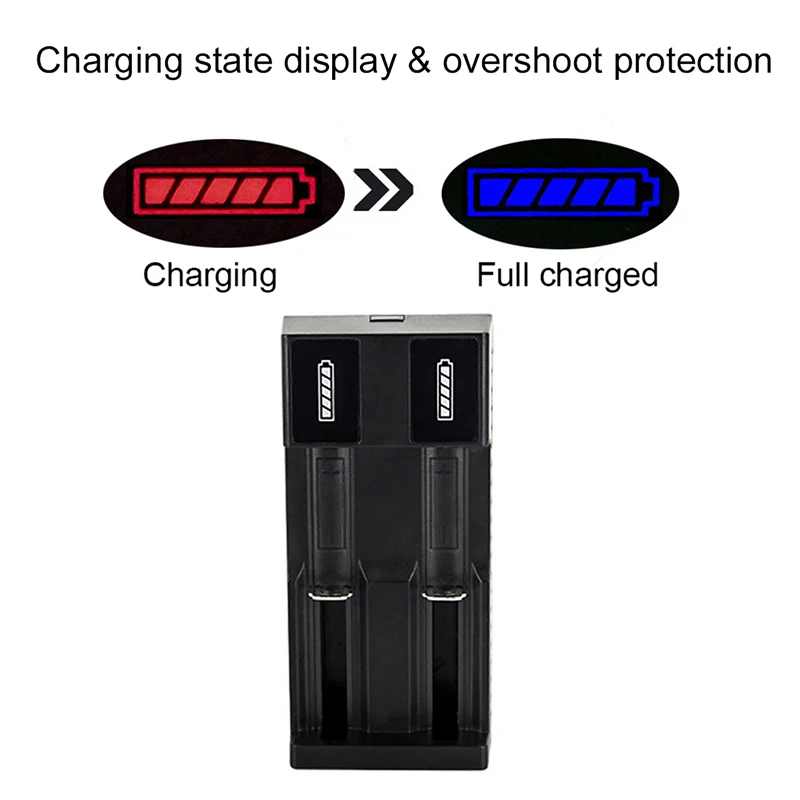 Dual Slots USB Batteries Charger Protection IC Universal Battery Charger For 18650 Li-ion (no battery) 3.7V Rechargeable 2 Slots