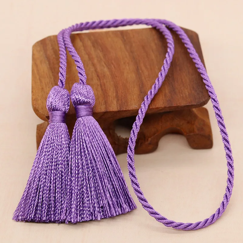 Light purple 6 шт разноцветная двойная кисточка Веревка Подвеска DIY Одежда декоративная аксессуары для дома занавеска лента для поделок кисточки бахрома 54 см - Цвет: Light purple