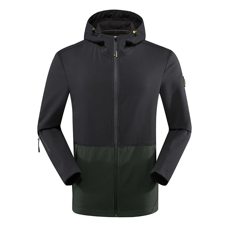 Oumor осенние тактические флисовые куртки для мужчин, одноцветная Военная армейская куртка, пальто, свободные толстые повседневные теплые куртки, верхняя одежда, большие размеры 4XL - Цвет: Black