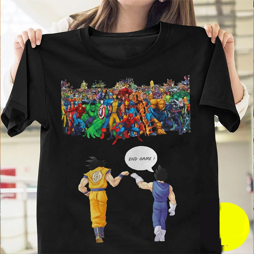 

Dragon Ball Goku Vegeta Dbz Endgame Avengers Endgame Marvel Studio T-Shirt Men Clothes Tee Shirt