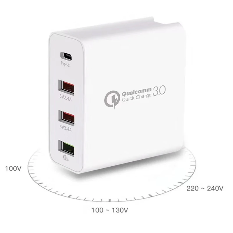 EU/US/AU/UK 48 Вт мульти Быстрая зарядка 3,0 USB зарядное устройство type C QC 3,0 турбо настенное быстрое зарядное устройство для телефона для iPhone 11 Pro Max Xiaomi