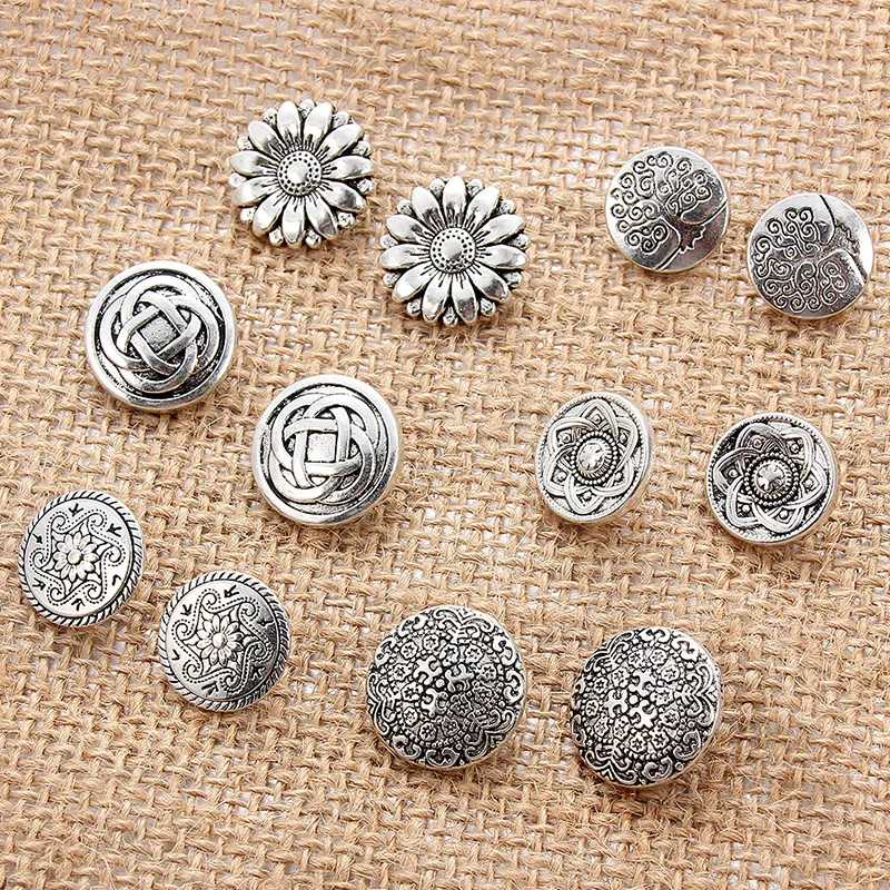 

10pcs/lot Metal Coat Button Windbreaker Woolen Coat Button Vintage Pattern High Button Diameter 17mm