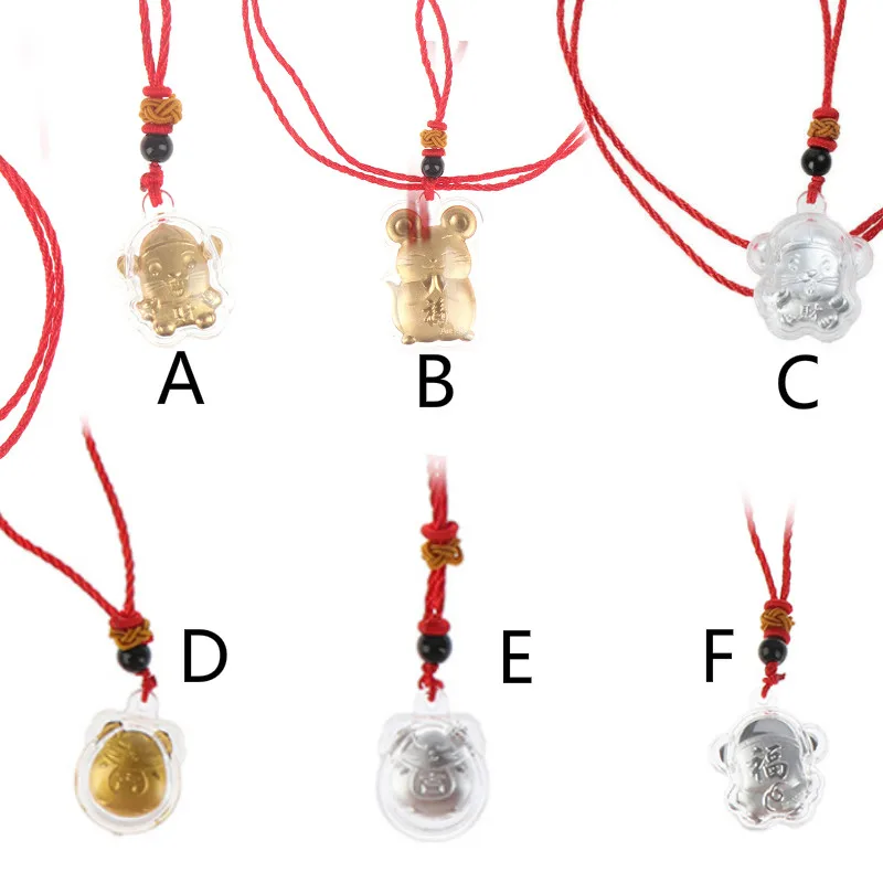 Cute Mouse Rat Pendant Necklace Steel Chain Necklace Fashion Women Jewelry Party Favors Kids Gift For Chinese New Year