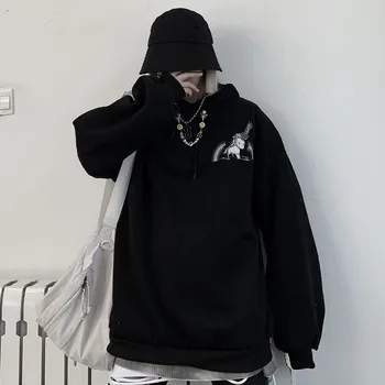 

Focal20 Streetwear Rainbow Unicorn Letter Women Fleece Hooded Sweatshirt Casual Loose Lady Fleece Hoodies Autumn Winter Lady Top