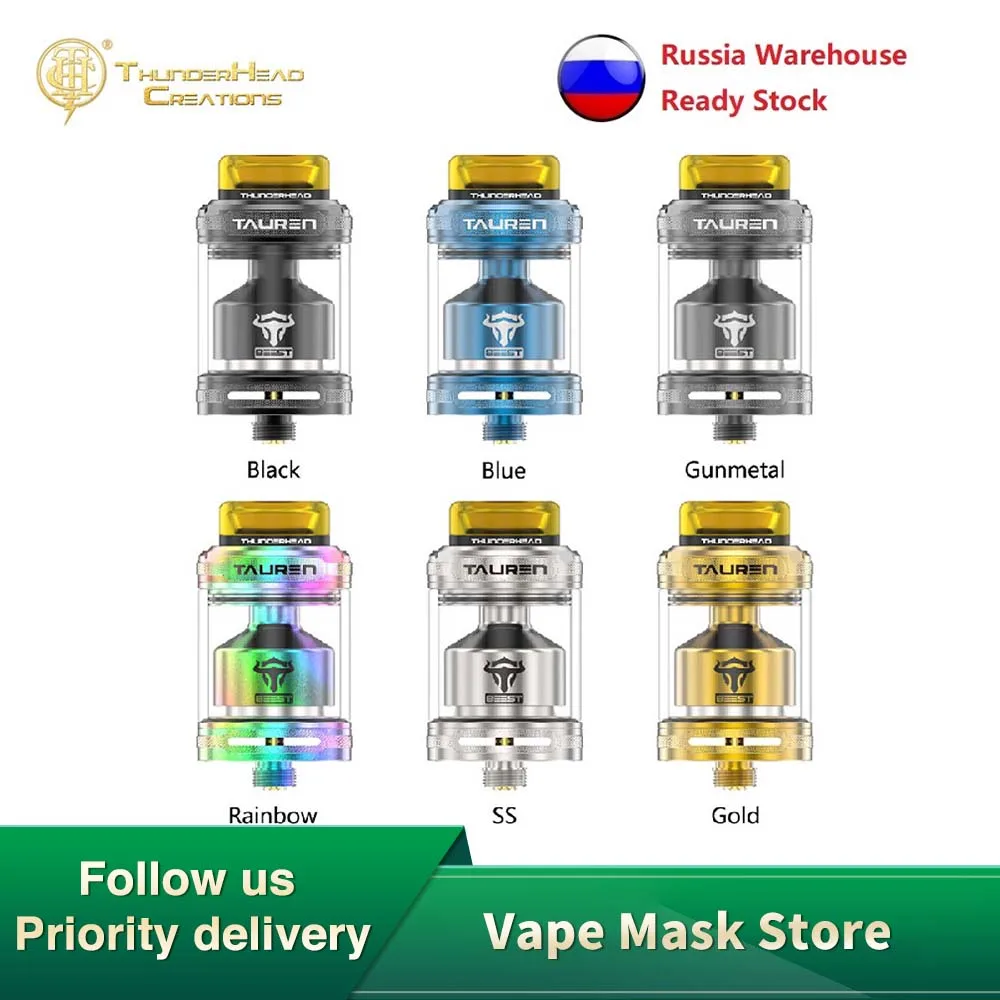 Goedkoop Originele Thc Tauren Rta 2 Ml 4.5 Ml Met 26 Micro Zeshoekige Honing Kam Air Gaten   Single Coil  Dual Coils Tank Vs Dode Konijn Rta