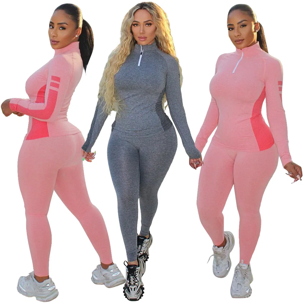 2 Piece Workout Sets Women's Jogging Suits Tracksuit Sweatsuit Stretchy