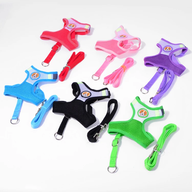 

Cat Dog Adjustable Harness Vest Walking Lead Leash For Puppy Dogs Collar Polyester Mesh Harness For Small Medium Dog Cat Pet 4