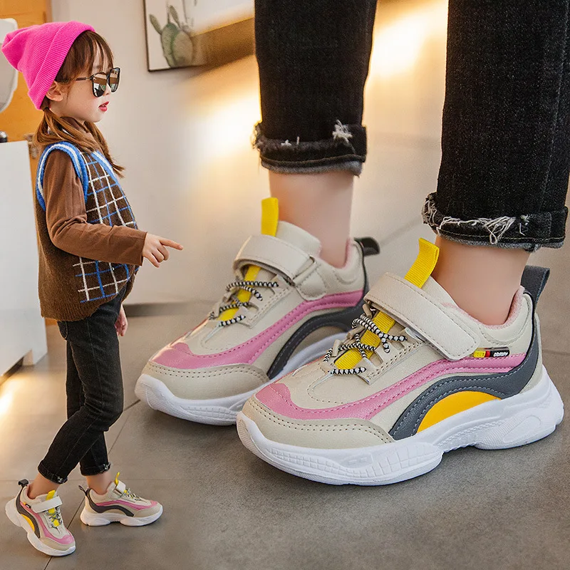 

New Autumn Boys Girls Fashion Sneakers Baby/toddler/little Kids Leather Trainers Children School Sport Shoes Soft Running Shoes