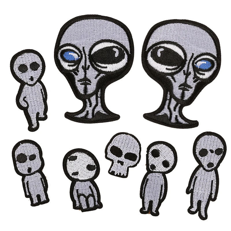 UFO Alien череп нашивка значок железа на патчи для одежды в полоску наклейка одежда