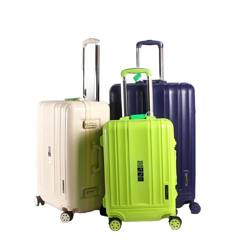 

Factory Customizable New Style Pp Aluminum Frame Trolley Case Three-piece Suit Export Europe And America Universal Wheel Luggage