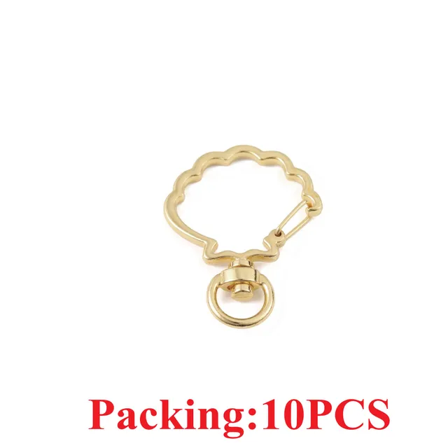 5-20pcs/lot Key Chain Key Ring keychain Bronze Rhodium Gold 28mm Long Round Split Keyrings Keychain Jewelry Making Wholesale DIY 10PCS Kc Gold shell