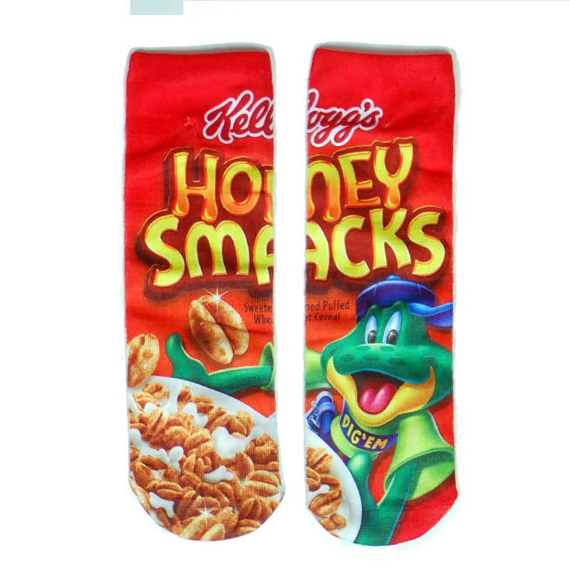 Honey smacks Милые женские носки с объемным принтом, 24 цвета, модные забавные короткие женские носки в стиле Харадзюку, носки в стиле хип-хоп - Цвет: Honey smacks