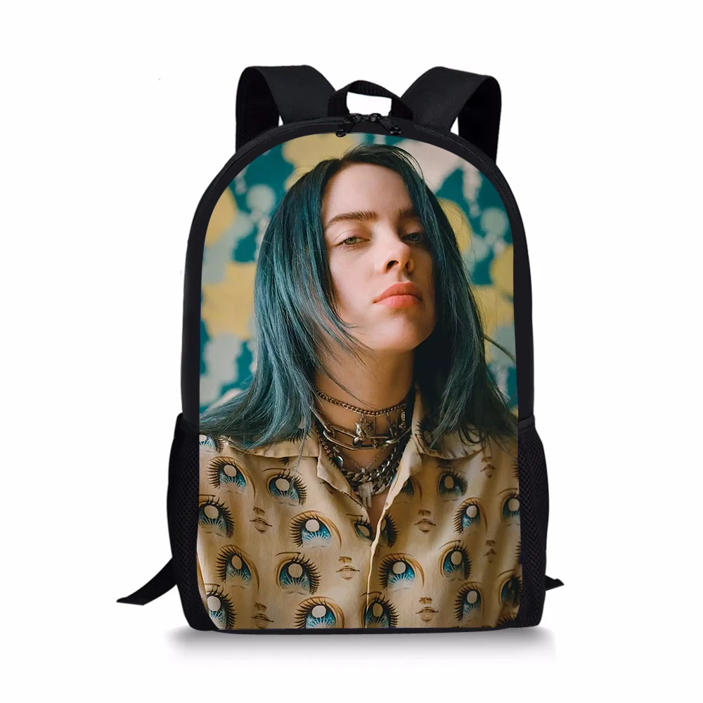 CDGX2033C Классная певица Billie Eilish 16 Дюймов школьная сумка на молнии 3 шт./компл. рюкзак для мальчика Девочка популярный черный рюкзак - Цвет: CDGX2033C
