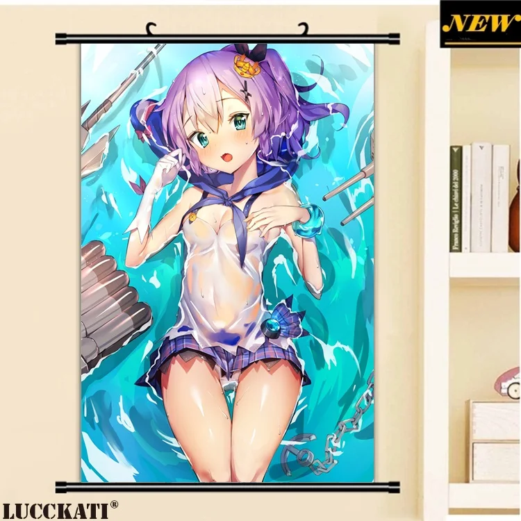 40X60CM Azur Lane Bilan Hangxian see through no bra lolita cameltoe sexy loli cartoon anime wall scroll poster canvas painting | Дом и сад