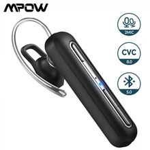 Mpow Бизнес Беспроводная гарнитура Bluetooth наушники с двойным микрофоном Handsfree наушники с 30 часов воспроизведения для сотового телефона EM17