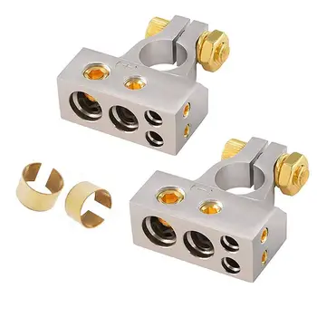 

Universal Car Battery Terminal Connector Kit Durable Gold-plated Connector Adapter Kit With Zinc Alloy For Modified Cars