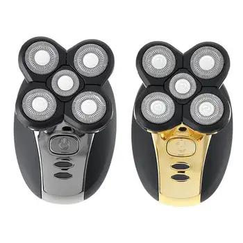 

Men Electric Shaver Wet & Dry Men Head Polish Hair Trimmer 5 Heads USB Rechargeable Razor Washable 3D Floating Shaving Machine