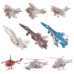 Alta qualidade avião modelo de carro diy crianças 3d puzzle jogos de madeira maciça inserir puzzle montagem brinquedos educativos crianças presente