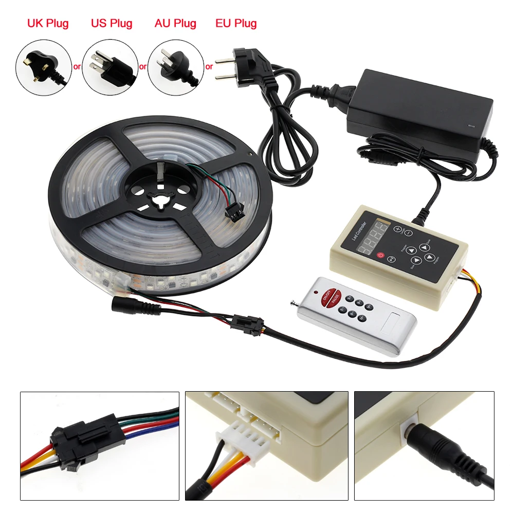  Horse Race LED Strip RGB Color Runing Changeable Flowing Water Light 5M 450LEDs + 133 Program RF Re - 4000056704185
