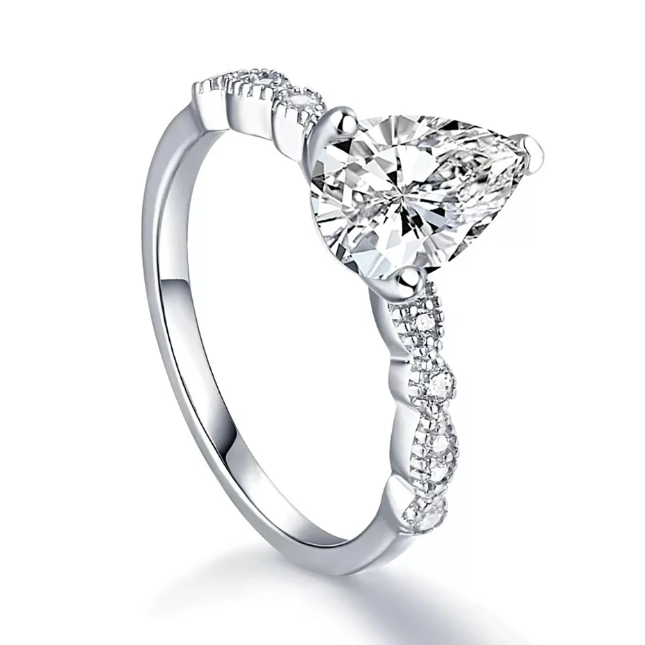 GZXSJG Wedding Ring for Women Solid 925 Sterling Silver 5A cubic white zircon Ring for elegant Anniversary Bride Fine jewelry