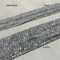 Natural 4mm A+ Labradorite Faceted Shinny Round Stone Loose Beads For Jewelry Making DIY Bracelets Necklace Strand Woman Gift 2
