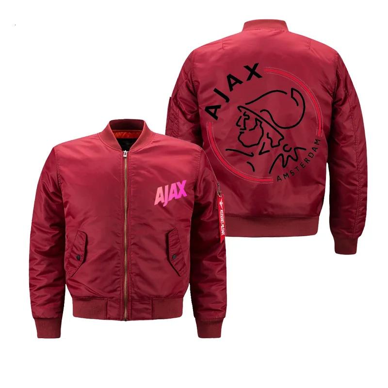 red-4 Толстая Военная куртка-бомбер для мужчин AJAX с индивидуальным логотипом, популярная классическая уличная теплая куртка для охоты, кемпинга, водонепроницаемая зимняя - Цвет: red-4