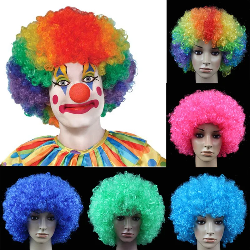 

LVHAN Round curly hair plus size head large wig wig wig clown wig Fans wig Explosive wig Color is sent randomly