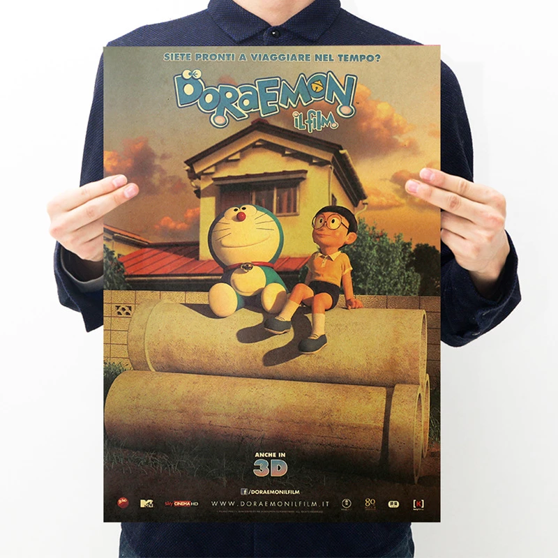 ドラえもんドラえもんレトロ牛アニメ紙のポスター家の装飾塗装壁ステッカーの部屋の装飾画像 絵画 書道 Aliexpress