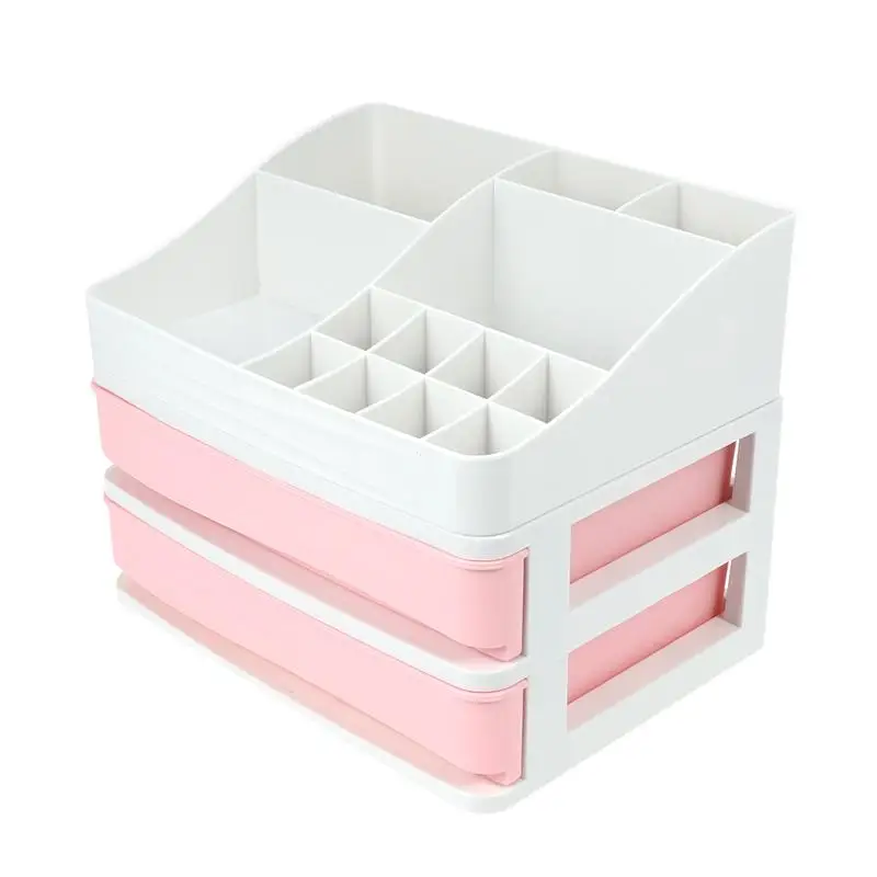  1PC Desktop Multi Deck Cosmetics Storage Case Space Saving Stylish Drawer Type Stratified Plastic M