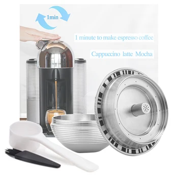 

Stainless Steel Coffee Capsule Cup Scoop Brush For Nespresso Vertuoline Delonghi