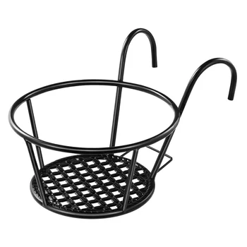 

Yardwe Hanging Succulent Planter Flowerpot Planter Holder Iron Metal Stand for Balcony Window Porch 22x18x16.5cm (Black)