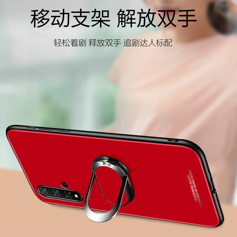 Tôn Vinh 20 Ốp Lưng Cho Huawei Honor 20 Kính Cường Lực Vòng Nam Châm Giá Đỡ Đứng Ốp Lưng Điện Thoại Huawei Honor 20 pro 20 Nova 5T Bao huawei phone cover