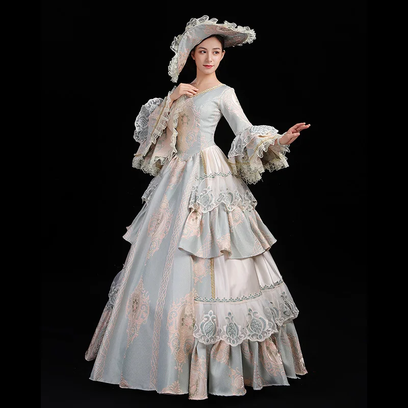 Элитные корт рококо барокко Marie Antoinette Бальные платья 18 век Ренессанс, платье для женщин
